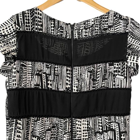 SAM EDELMAN Graphic Short Sleeve Shift Dress Womens size Small - Picture 7 of 9